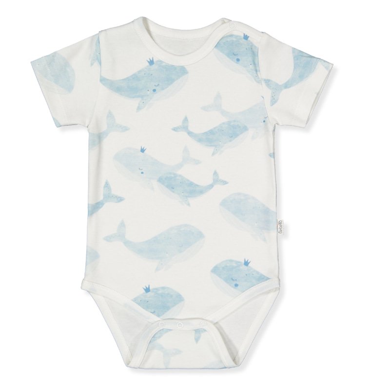 T3888 Боди к.р. whales Син 12-18м/86см