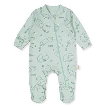 T3835 Гащеризон sleepy cat Зелен 3-6м/68см