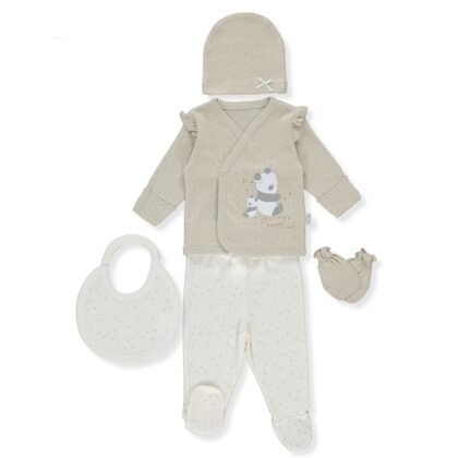 Z879 К-кт 5 ч. HAPPY PANDA бежов 0-3M 62CM