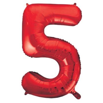 55855 Фолиев балон цифра 5 Red, 86см.