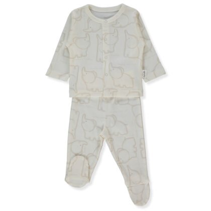 F1478 Пижама 2 ч. HAPPY ANIMAL 6-9m/74cm BEIGE