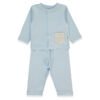 F1458 Пижама 2ч ORGANIC SLEEPY SHEEPY BLUE 1-3M