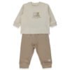 F1455 Пижама 2ч ORGANIC FUN MOMENT BROWN 18-24М