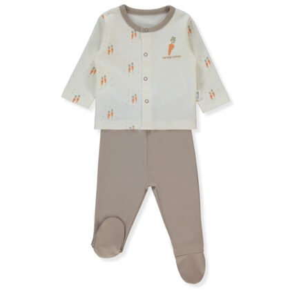 F1475 Пижама 2ч. BABY CARROT 0-1m/56cm BROWN