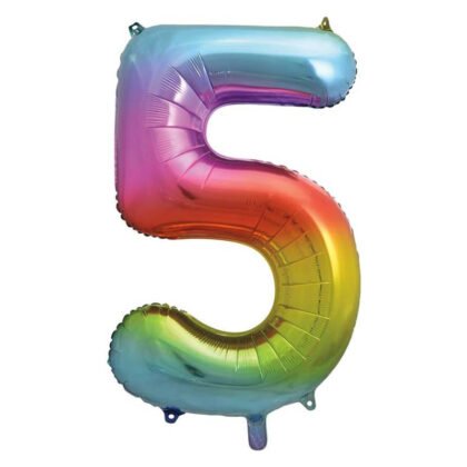 56805 Фолиев балон цифра 5 Rainbow, 86см.
