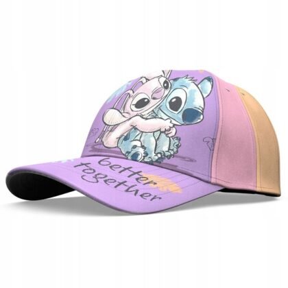 Stitch Шапка с козирка 52 см. лилав-жълт
