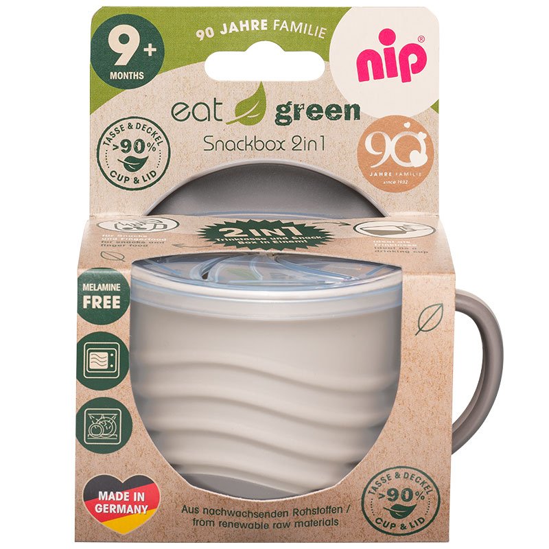 37069 Чаша с капак 2в 1 Eat Green 9м Сив
