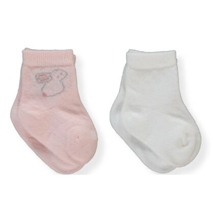 S743 Чорапи 2ч. 6-12M ECRU-PINK