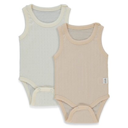 T4128 Боди-потник 2 бр. BASIC/26 3-6m/68cm ECRU