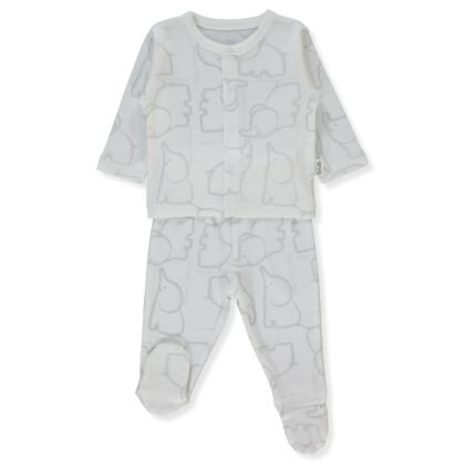 F1478 Пижама 2 ч. HAPPY ANIMAL 3-6m/68cm GREY