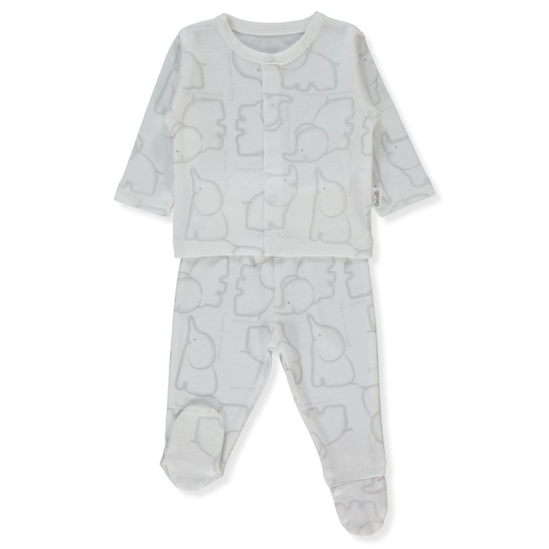 F1478 Пижама 2 ч. HAPPY ANIMAL 3-6m/68cm GREY