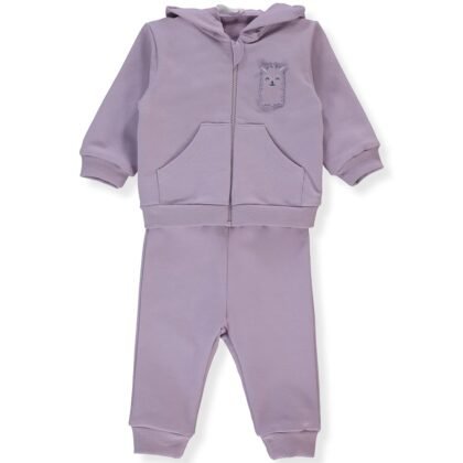 K4616 Анцуг с качулка лилав CUTE LAMA 6-9M/74CM
