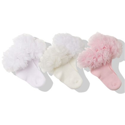 S500 Чорапи 3 чифта WHITE-ECRU-PINK 24-36мес