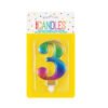 19633 Свещ за рожден ден №3 Rainbow