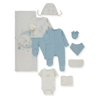 Z1089 К-кт 10ч. муселин PILLOWY 0-3m/62cm BLUE