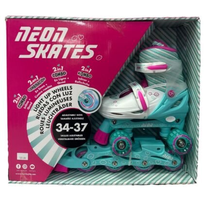 Yvolution Ролери Neon Combo 34-37 р-р Teal Pink