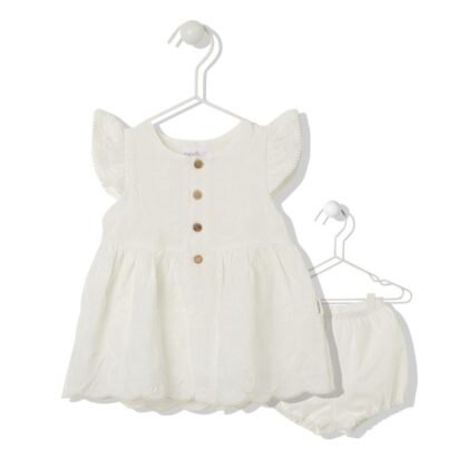 K3880 Рокля 2ч. SERIOUS GIRL екрю 12-18M/86CM