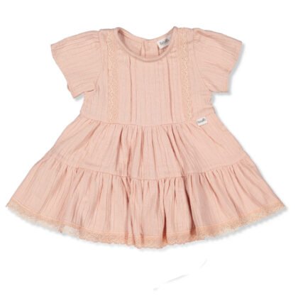 K4817 Рокля classy girl Розов 9-12м/80см