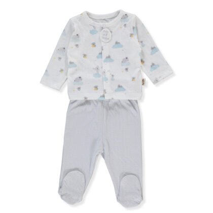 F1426 Пижама 2ч stars and koalas Сив 3-6м/68см