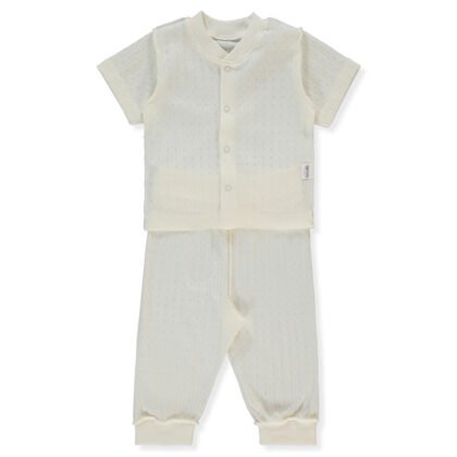 F1466 Пижама 2ч. BASIC/26 1-3m/62cm ECRU