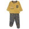 F1450 Пижама 2ч ORGANIC MACHINES DARK GREY 3-6М