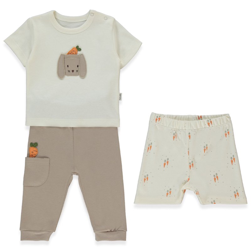 F1476 Пижама 3ч. BABY CARROT 18-24m/92cm BROWN