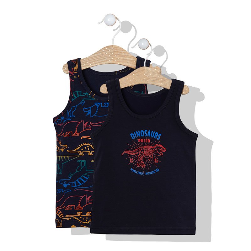 X056 Потник 2бр. DINOSAURS NAVY BLUE 5г