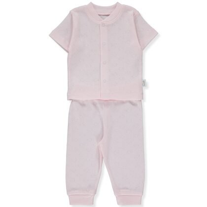 F1298 Ажурна пижама 2 ч BASIC 24 розов 1-3M 62CM