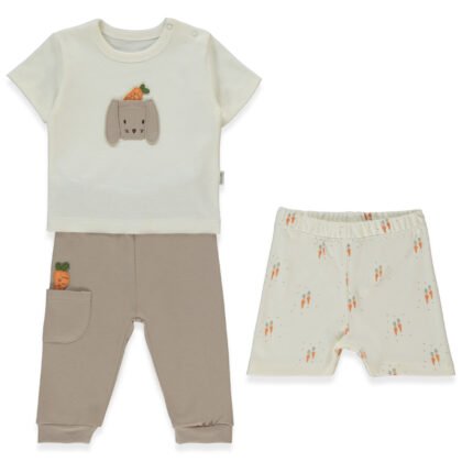 F1476 Пижама 3ч. BABY CARROT 3-6m/68cm BROWN
