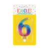 19636 Свещ за рожден ден №6 Rainbow