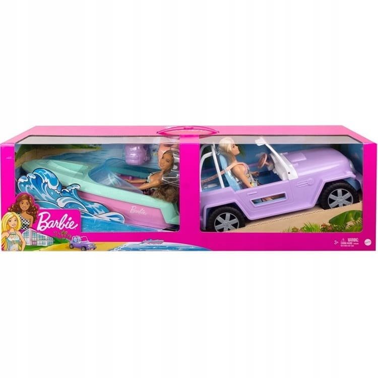 GXD66 Barbie Комплект джип, лодка и 2 кукли