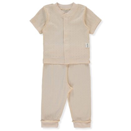 F1466 Пижама 2ч. BASIC/26 1-3m/62cm BEIGE