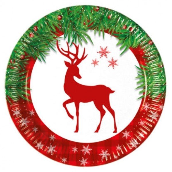 88399 Хартиени чинийки 8 бр.23 см. XMAS SCANDI