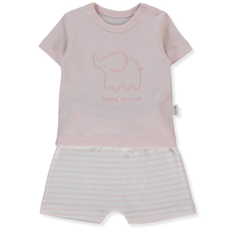 F1477 Пижама 2 ч. HAPPY ANIMAL 6-9m/74cm PINK