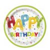 Хартиени чинийки 8бр. Happy Birthday 18см.