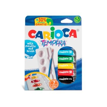 CARIOCA Tемперни бои 7x10 мл, с палитра и четка