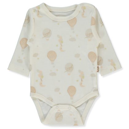 T4035 Боди д.р. ORG BORN WITH LOVE D. ECRU 3-6M