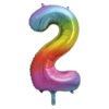56802 Фолиев балон цифра 2 Rainbow, 86см.