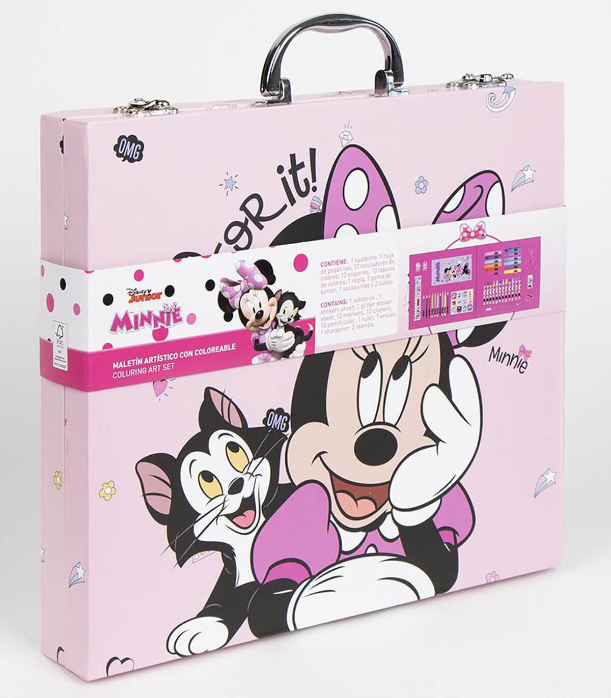 Рисувателен комплект в куфар с метална дръжка minnie