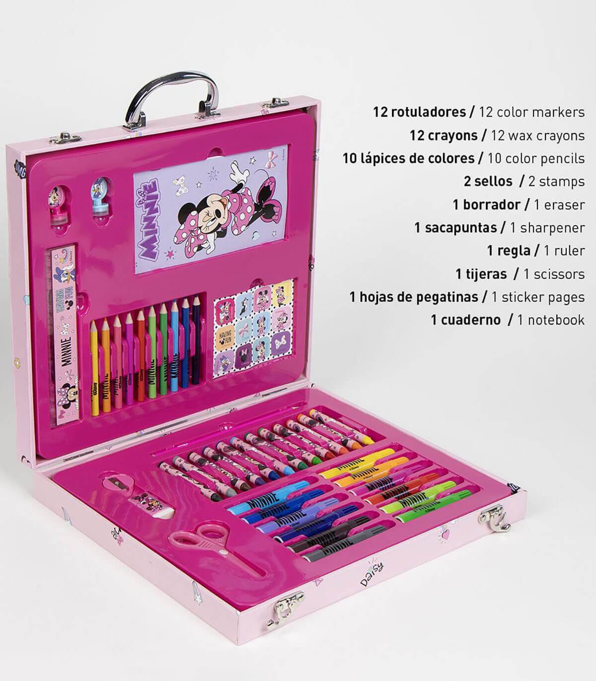Рисувателен комплект в куфар с метална дръжка minnie - Image 3