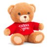 Мече с червена тениска Thank you, екологична плюшена играчка от серията Keeleco, 15 см