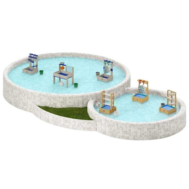 Сензорен игрален комплект с вода и пясък Classic World от дърво - Image 2