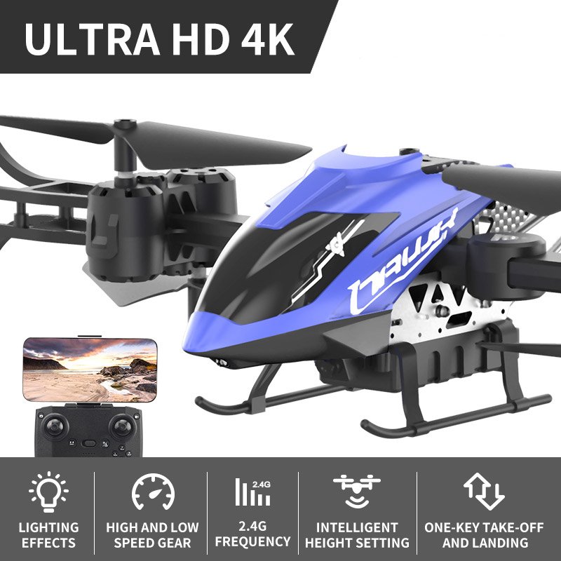 Сгъваем дрон с ULTRA HD 4K камера, светлинни ефекти и WiFi управление, син цвят - Image 10