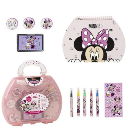 Комплект за рисуване в розов куфар minnie