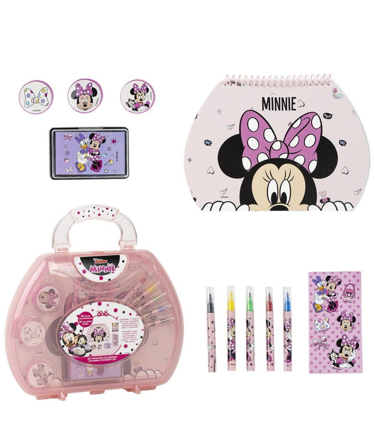 Комплект за рисуване в розов куфар minnie