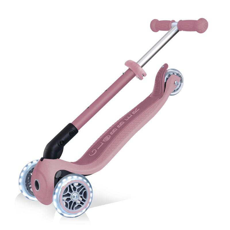 Сгъваема еко тротинетка с 3 колела GLOBBER JUNIOR FOLDABLE LIGHTS ECOLOGIC – цвят бери - Image 3
