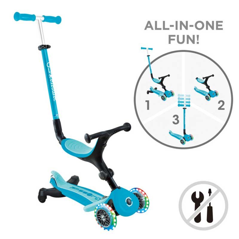 Сгъваема тротинетка 5 в 1 GLOBBER GO UP ACTIVE LIGHTS 360° - аква - Image 3