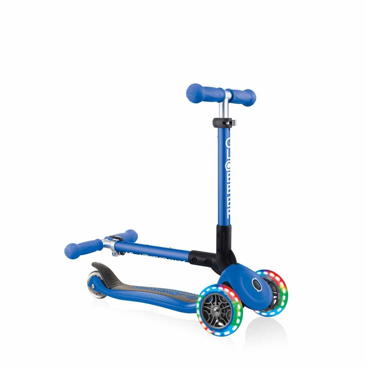 Сгъваема тротинетка със светещи колела, Globber Junior - 2+ г., синя - Image 9
