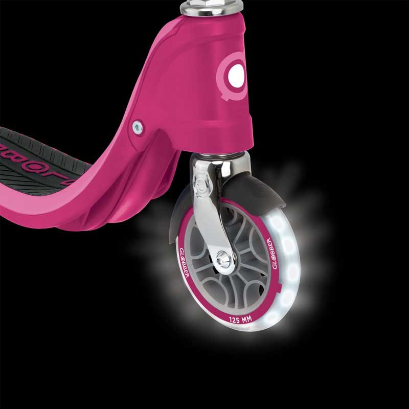 Светеща тротинетка с две колела FLOW 125 LIGHTS - розова - Image 3