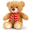 Keel Toys, Мече с шалче, плюшена коледна играчка, 20 см